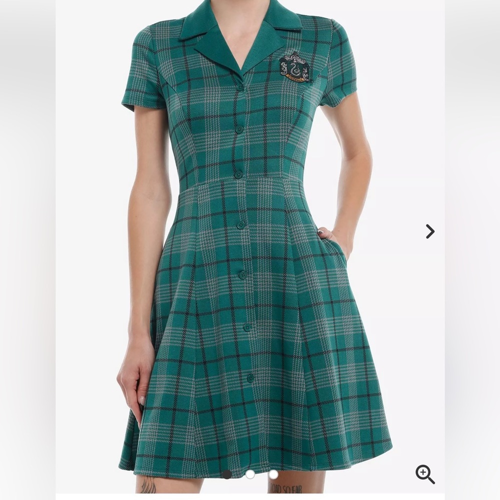 Her Universe Harry Potter Slytherin House Plaid Dress Size XL